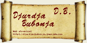 Đurđa Bubonja vizit kartica